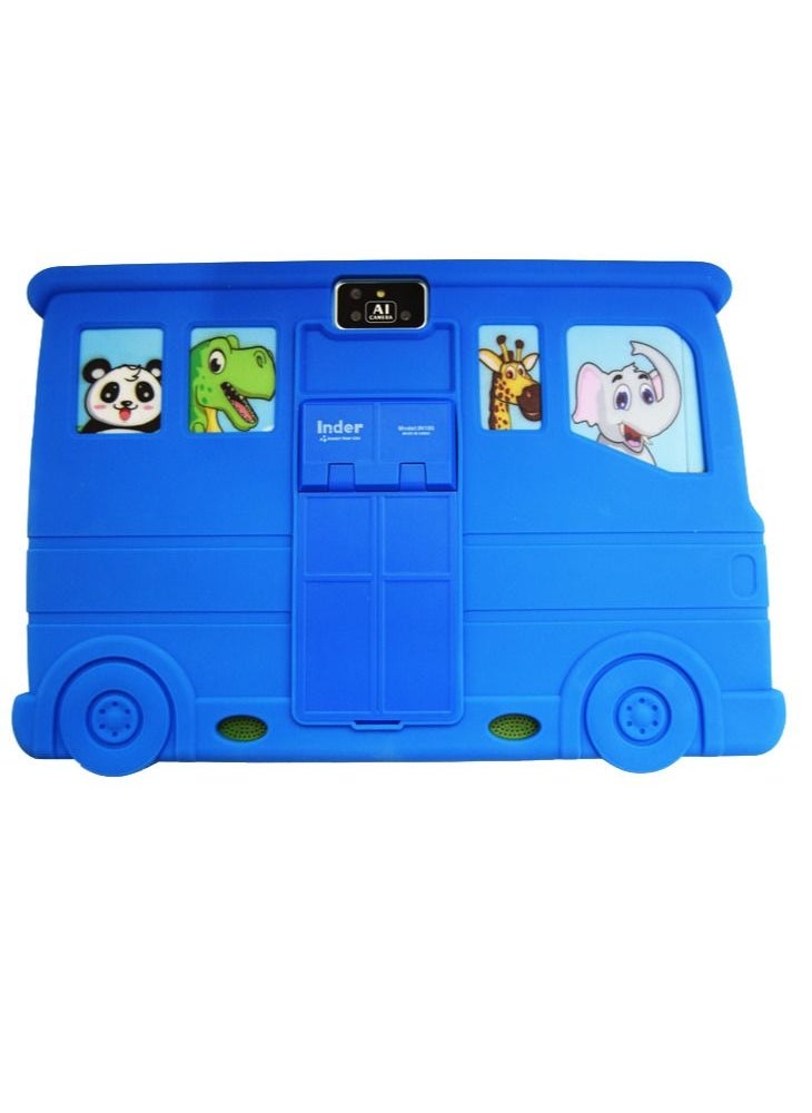 Inder - Android 10.1 Inch Kids Tablet WiFi Bluetooth 5G Dual SIM Early Education Tablet Built-in Stand Silicon Case - Blue - Image 1