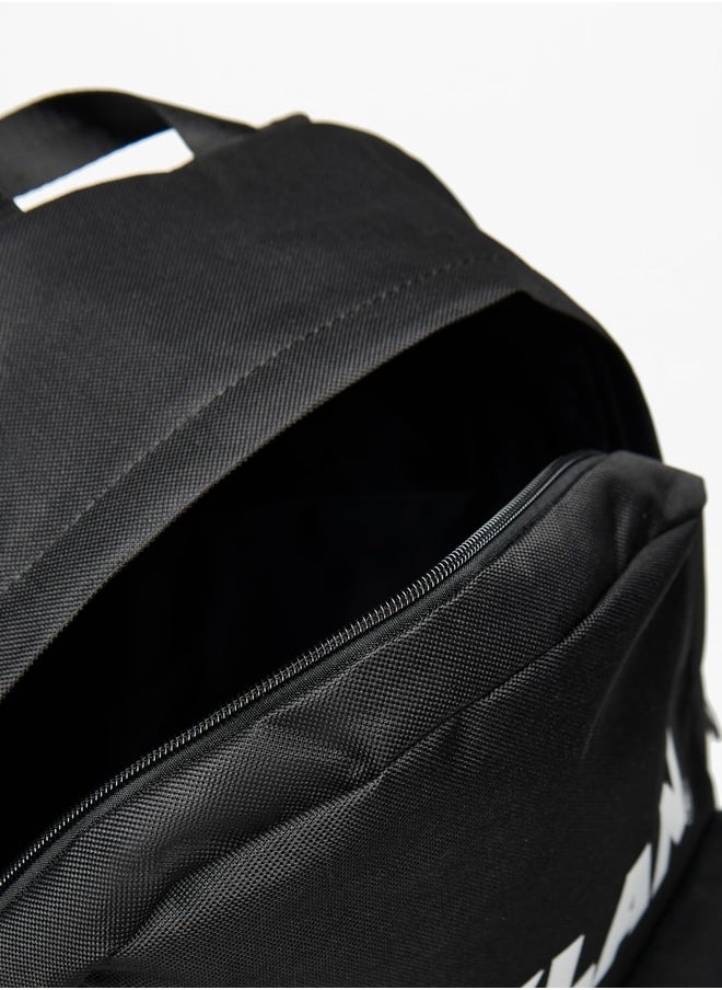 Oaklan by Shoexpress - Logo Print Backpack with Adjustable Straps - 35x30x15 cm - Image 1