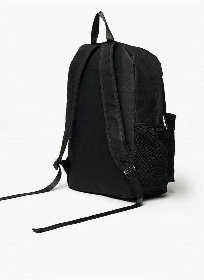 Oaklan by Shoexpress - Logo Print Backpack with Adjustable Straps - 35x30x15 cm - Image 1