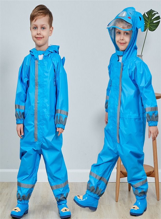 Loquat Children's Lightweight Hooded Poncho Reflective Strip One-Piece Raincoat  - Image 2