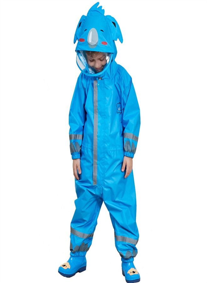 Loquat Children's Lightweight Hooded Poncho Reflective Strip One-Piece Raincoat  - Image 1