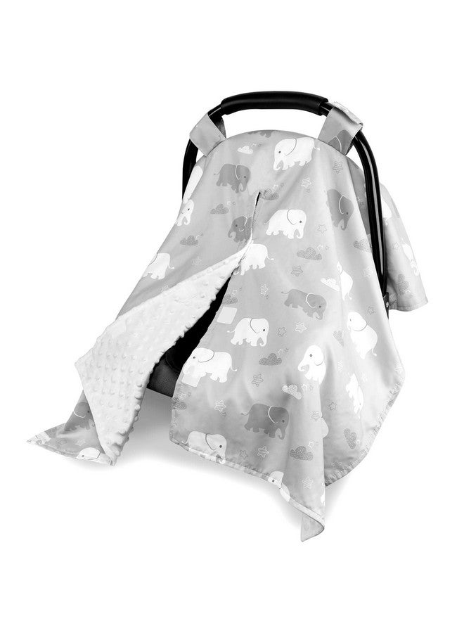 TANOFAR Car Seat Cover Baby, Carseat Covers Baby Boy Girl, Peekaboo Opening Infant Car Seat Cover for Winter, Warm & Cozy, Grey Elephant - Image 1
