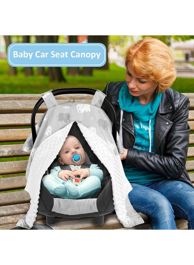 TANOFAR Car Seat Cover Baby, Carseat Covers Baby Boy Girl, Peekaboo Opening Infant Car Seat Cover for Winter, Warm & Cozy, Grey Elephant - Image 4