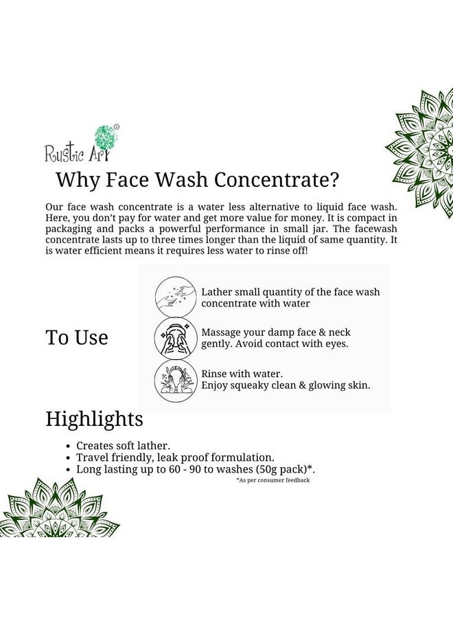 Rustic Art - Organic Wild Rose Face Wash Concentrate 125G | Normal To Dry Skin | Sulphate, Paraben Free Cleanser For Women & Men - Image 1