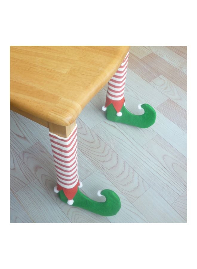 NIBEMINENT 4-Piece Elf Santa Pattern Cover Set Red/White/Green 340x200x10centimeter - Image 3
