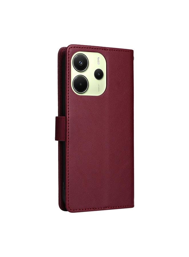 erorex Case For Redmi Note 14 4G 164.84mm 3-Card Slots Multifunctional Leather Phone Case - Image 3