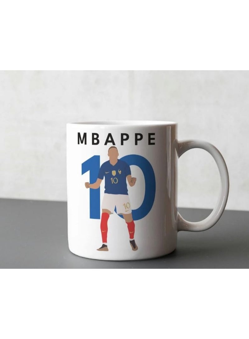 RYN Kylian Mbappe Signature Football Mug, White Ceramic - Image 1