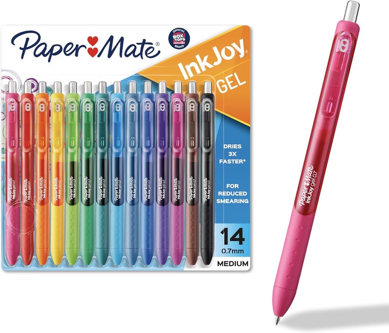 Papermate Colorful Gel Pens - InkJoy Gel Pens Assorted Medium Point (0.7). Perfect for Vibrant Colored Writing and Sketching with InkJoy 14 Count - Image 1
