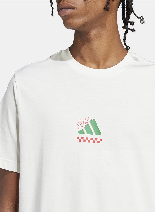 Adidas Lounge Pizza Graphic T-Shirt - Image 4