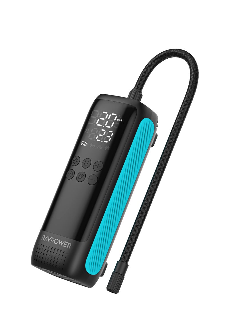 RAVPOWER Ravbower Tire Inflator – Without Battery-, Car Lighter-Powered with 45L/Min Power + LED Flashlight-Pro version - Image 4