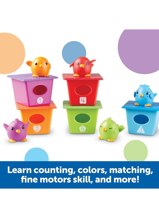 Learning Resources - Peek A Bird Learning Buddies 15 Pieces Age 18 Months+ Toddler Learning Activities Preschool Toys Educational Toy For Color Teaching - Image 1
