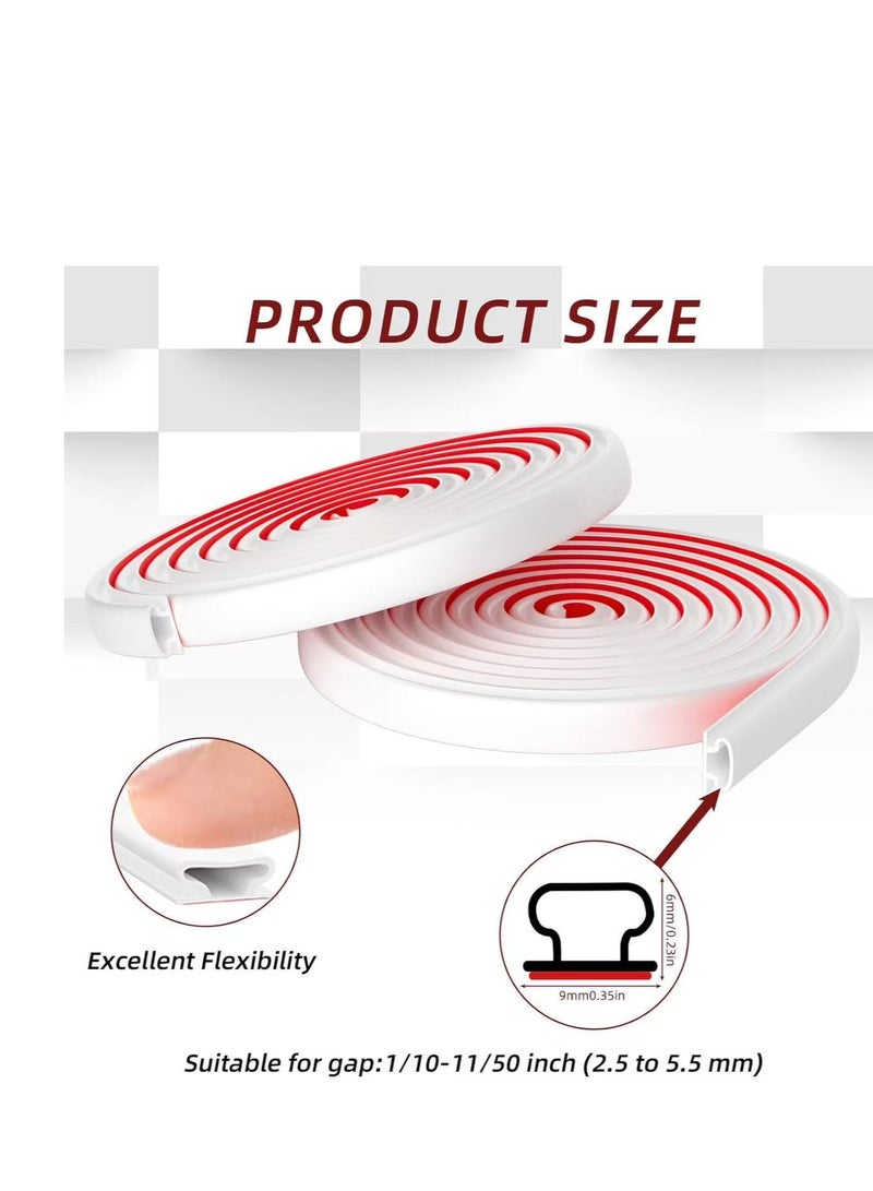 يوكا شريط عازل للطقس لاصق ذاتيًا على شكل D من الفوم لعزل الأبواب والنوافذ (5.5 متر، أبيض) - Image 2