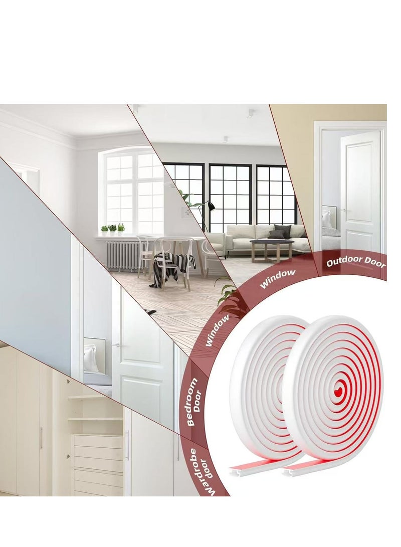 يوكا شريط عازل للطقس لاصق ذاتيًا على شكل D من الفوم لعزل الأبواب والنوافذ (5.5 متر، أبيض) - Image 4