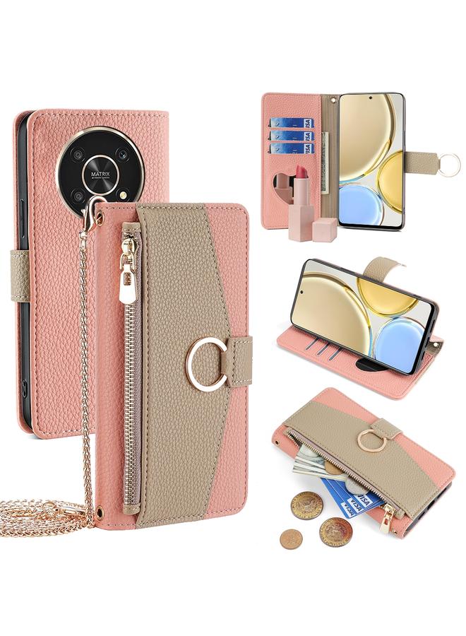 Green Tiger Case For Honor X30 Crossbody Litchi Texture Leather Phone Case - Image 1