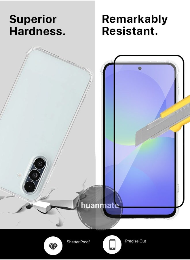 huanmate - 2 in 1 Samsung Galaxy A36 Protection Pack - Ultra Clear Shockproof Case & Edge-to-Edge Screen Protector, 360 Degree Protection, Back Cover & Screen Protector for Samsung Galaxy A36 - Image 1