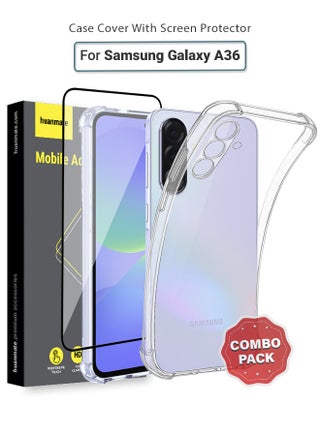 2 in 1 Samsung Galaxy A36 Protection Pack - Ultra Clear Shockproof Case & Edge-to-Edge Screen Protector, 360 Degree Protection, Back Cover & Screen Protector for Samsung Galaxy A36 - pzsku/Z4D31C47B9F324850CCF5Z/45/1746456546/630adbb9-fcc1-4962-88e8-abab056f6f22
