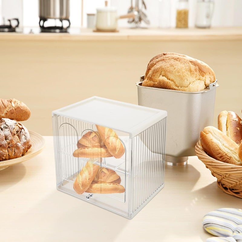 LABRIMP Double Layer Large Bread Box with Airtight Seal and Window, Plastic Loaf Storage Container for Kitchen Countertop, Fresh Keep Bakery and Pastry Holder - Image 5