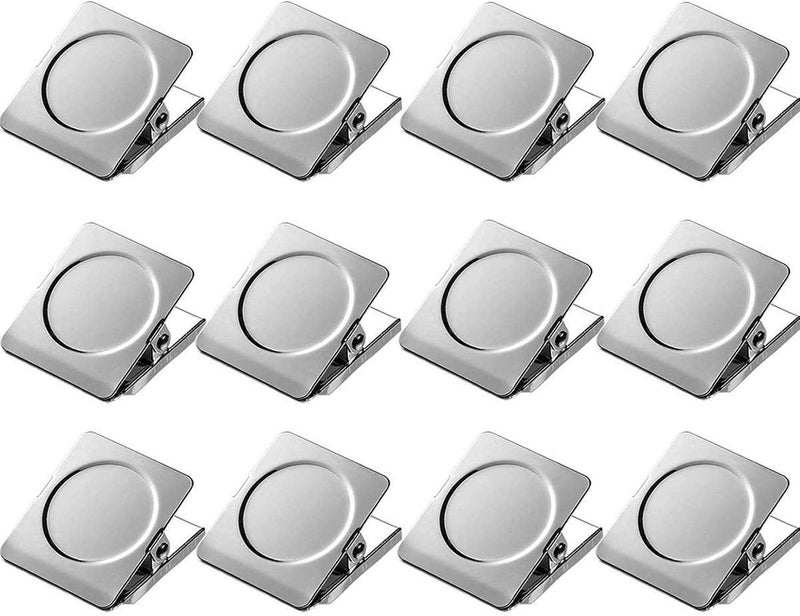 Thimmamma Magnetic Clips 1.5 inch, 12 Pack Heavy Duty Magnet Metal Clips for Hanging, Strong Magnet Clip for Whiteboard, Fridge, Classroom, Refrigerator - Image 1