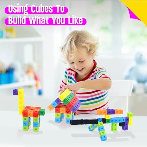SpriteGru Math Linking Cubes, Set of 100 Math Cubes Manipulative Connecting and Counting Snap Blocks for Early Math and Construction, Educational Toy for Preschool, Kindergarten, Homeschool - Image 5