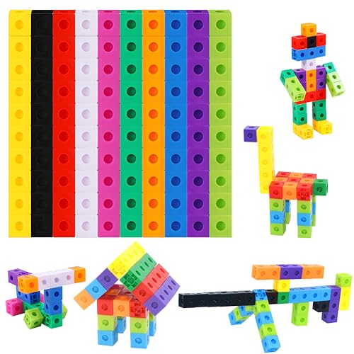 SpriteGru Math Linking Cubes, Set of 100 Math Cubes Manipulative Connecting and Counting Snap Blocks for Early Math and Construction, Educational Toy for Preschool, Kindergarten, Homeschool - Image 1