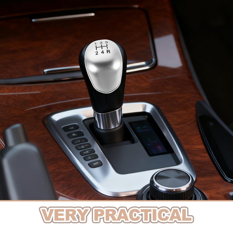 🚗 غطاء عصا تبديل السرعة فضي أنيق للسيارات مع تركيب سهل - Image 2
