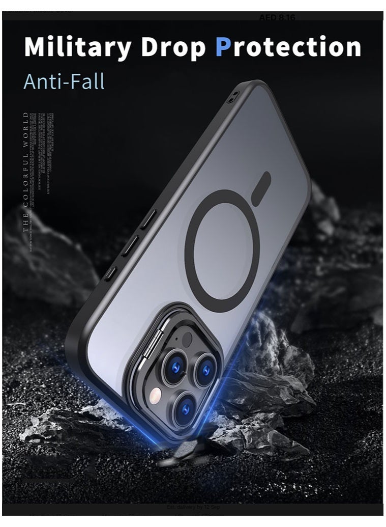 مجيد جراب هاتف مغناطيسي لهاتف iPhone 16 Pro Max مع حامل تخزين مدمج للكاميرا متوافق مع MagSafe 16FT حماية ممتازة من السقوط ومضاد للصدمات جراب شفاف رفيع للغاية لهاتف iPhone 16 ProMax 6.9 بوصة مع حلقة مسند - Image 5