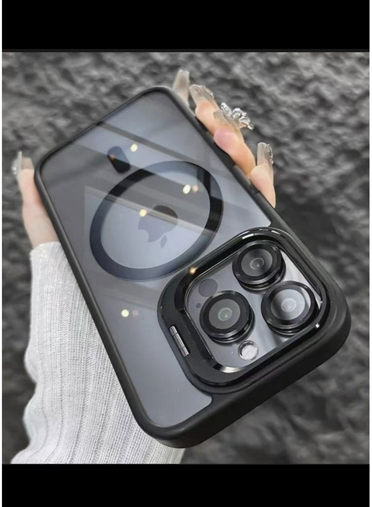 مجيد جراب هاتف مغناطيسي لهاتف iPhone 16 Pro Max مع حامل تخزين مدمج للكاميرا متوافق مع MagSafe 16FT حماية ممتازة من السقوط ومضاد للصدمات جراب شفاف رفيع للغاية لهاتف iPhone 16 ProMax 6.9 بوصة مع حلقة مسند - Image 2