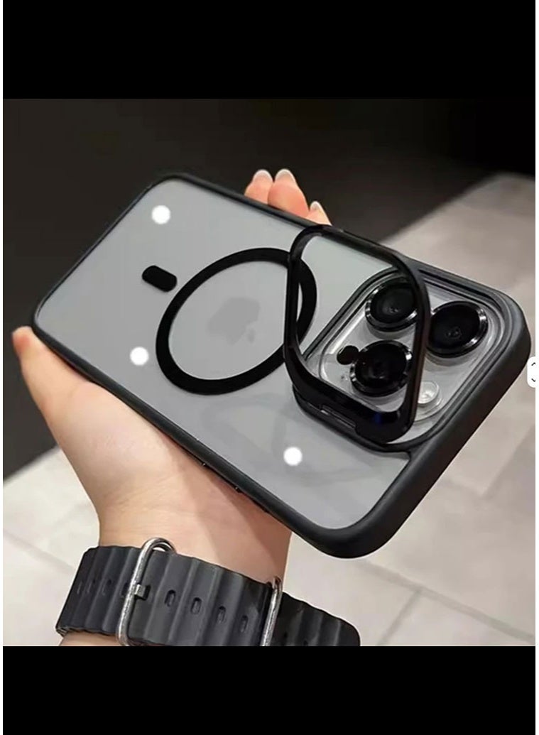 مجيد جراب هاتف مغناطيسي لهاتف iPhone 16 Pro Max مع حامل تخزين مدمج للكاميرا متوافق مع MagSafe 16FT حماية ممتازة من السقوط ومضاد للصدمات جراب شفاف رفيع للغاية لهاتف iPhone 16 ProMax 6.9 بوصة مع حلقة مسند - Image 3