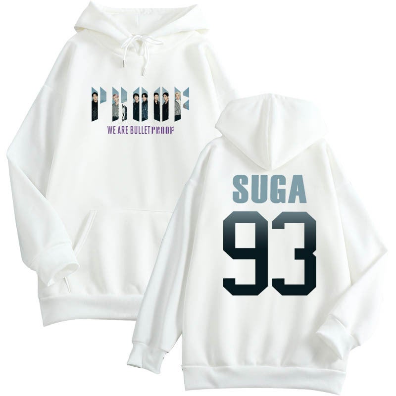 KPOP Band New Album Hoodie Sweatshirt SUGA93 White