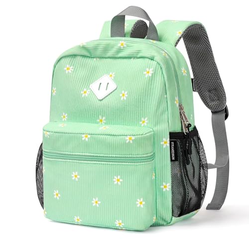 STEAMEDBUN Corduroy Toddler Backpack for Girls Boys 24 Kids Preschool Backpack for Kindergarten Daisy - Image 1