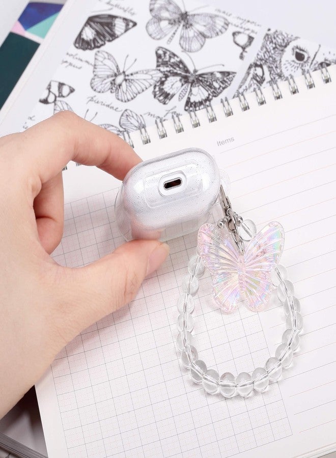 ULAK Compatible with Airpods Case Cover, Clear with Designed Soft TPU Shockproof Protective Cover Accessories with Keychain for AirPod 2nd & 1st Generation [Front Led Visible], Butterfly - Image 5