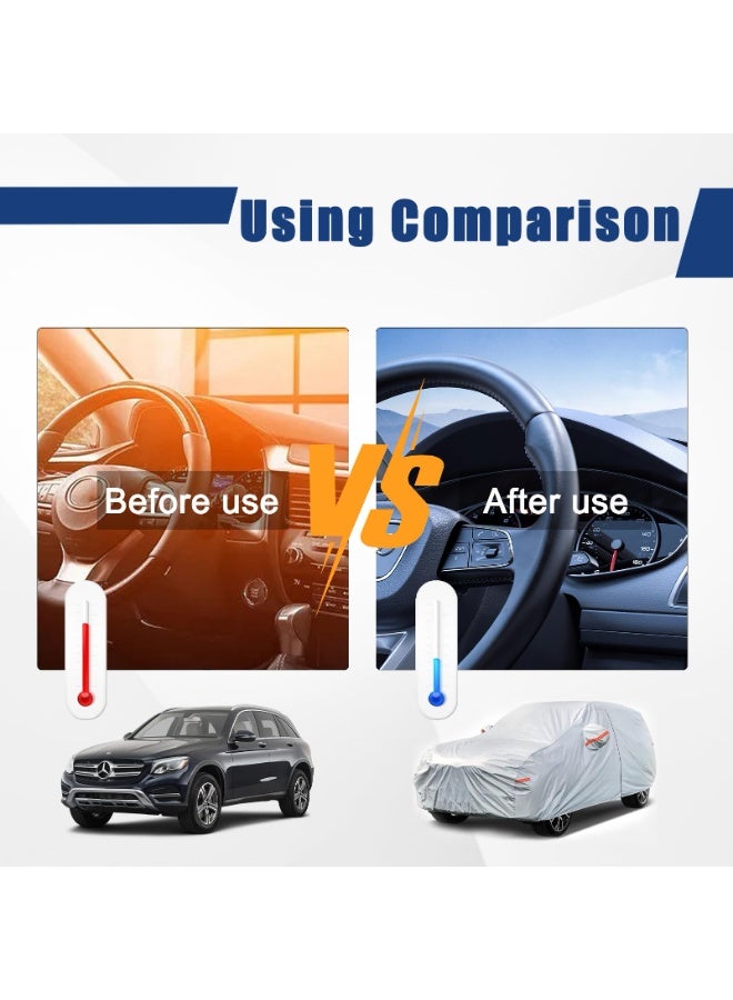 LEFAFA Car Cover Waterproof, All Weather for Automobiles, Outdoor Full Cover Rain Sun UV Protection with Zipper Cotton, Universal Fit for Sedan and Suvs (YL) - Image 4