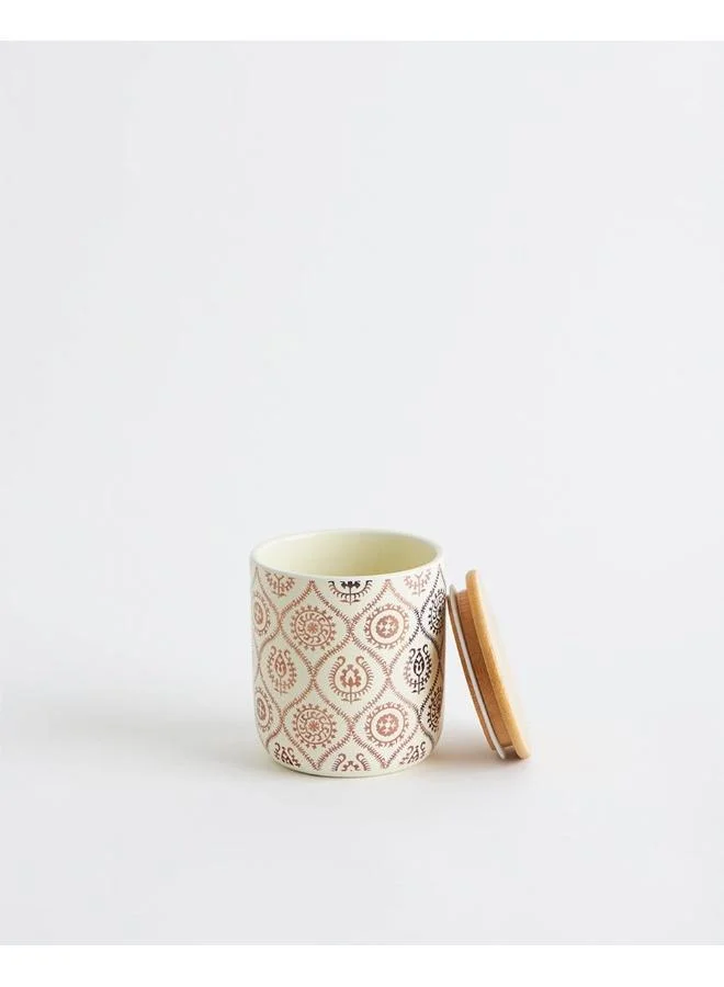 Chumbak  Suzani Gold Storage Jar - Ivory & Gold  | Best Price UAE