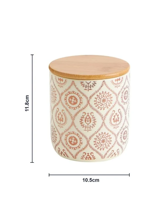 Chumbak  Suzani Gold Storage Jar - Ivory & Gold  | Best Price UAE