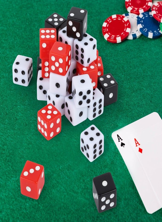 Hxezoc 50 Pieces Dice Set 16mm Standard Game Dices with Black White Red Acrylic 6 Sided Colored Bulk Casino Dice for Casino Theme Party Board Games Vegas Birthday Party Supplies (Square Corner) - Image 5