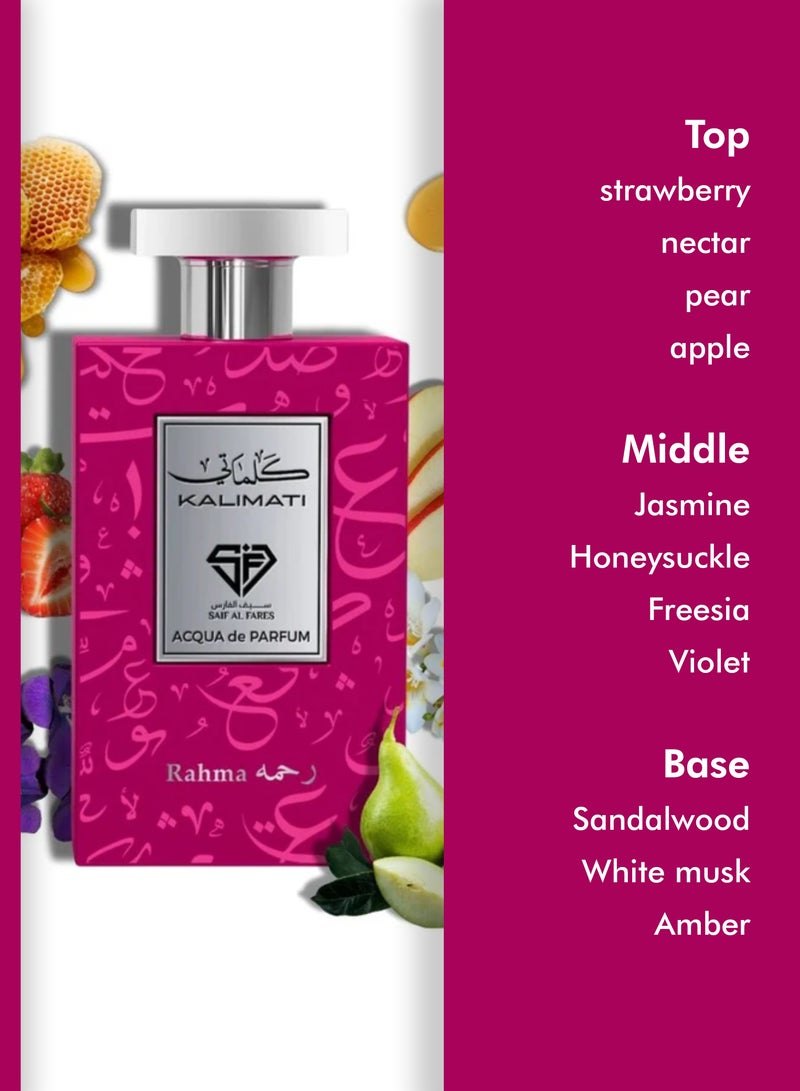 SAIF AL FARES Kalimati Rahma Perfume for Women (Candy, Citrus, Sweet) 100ML - Image 3
