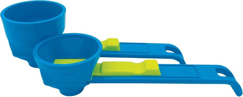 Slide Scoop the original measuring scoop + funnel No spill preparation of protein powder, workout & sports drinks, baby formula & kcup refill Mess & Spill free - (Set of 1 & 2 Tablespoon) - Image 1