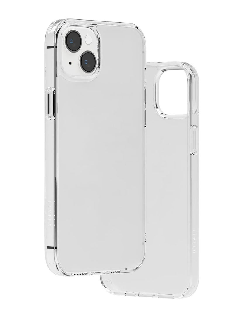 ليفيلو جراب خلفي غير لامع لهاتف iPhone 14 Plus من Lucu / مقاوم للخدش 3H / حواف مقاومة للصدمات / حماية من السقوط والصدمات - شفاف غير لامع - Image 2