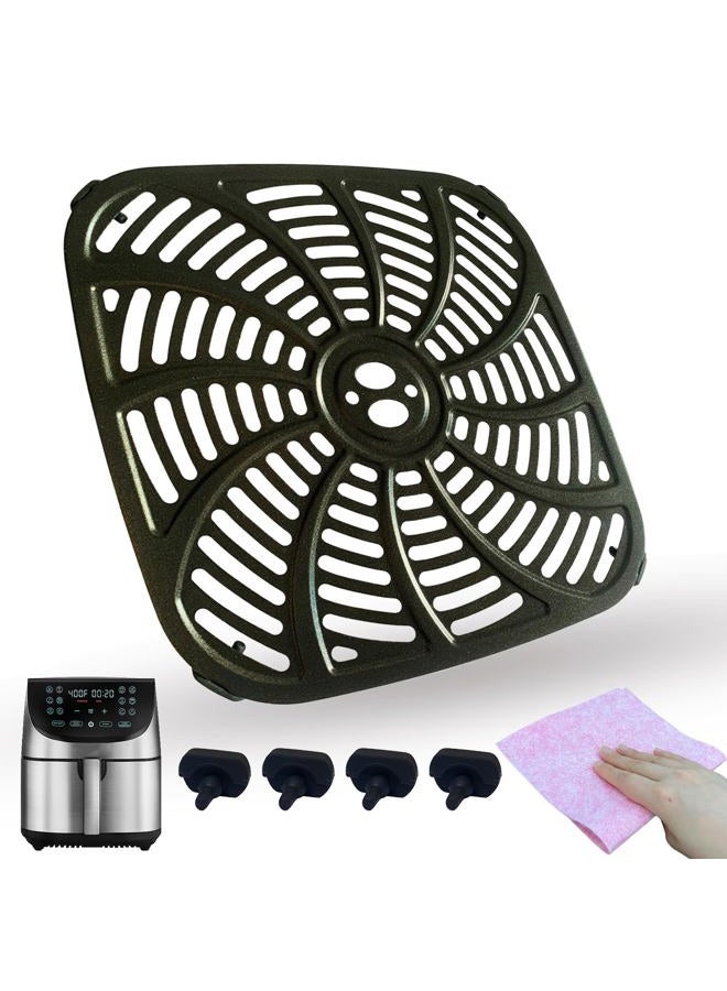 GSZN 8QT Square Air Fryer Grill Pan for Gourmia GAF856 Air Fryers, Upgraded Nonstick Air Fryer Grill Plate Insert Rack Crisper Tray Plate Grate Grid Shelf for Gourmia 8QT Air Fryers, Dishwasher Safe - Image 1