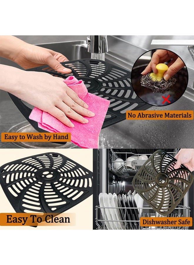 GSZN 8QT Square Air Fryer Grill Pan for Gourmia GAF856 Air Fryers, Upgraded Nonstick Air Fryer Grill Plate Insert Rack Crisper Tray Plate Grate Grid Shelf for Gourmia 8QT Air Fryers, Dishwasher Safe - Image 4