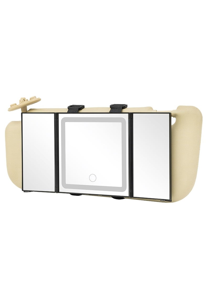 SYOSI Car Sun Visor Vanity LED Mirror with 3 Lights Modes Foldable and Rechargeable Super long standby Zoomable 2-3x Dimmable Easy to Install Touch Screen Rearview Sun-Shading Mirror for Car Truck SUV - Image 2