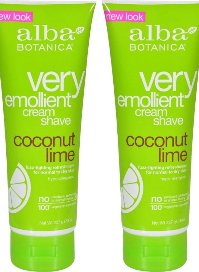 Very Emollient Shave Cream Coconut Lime 8 oz (2-packs)