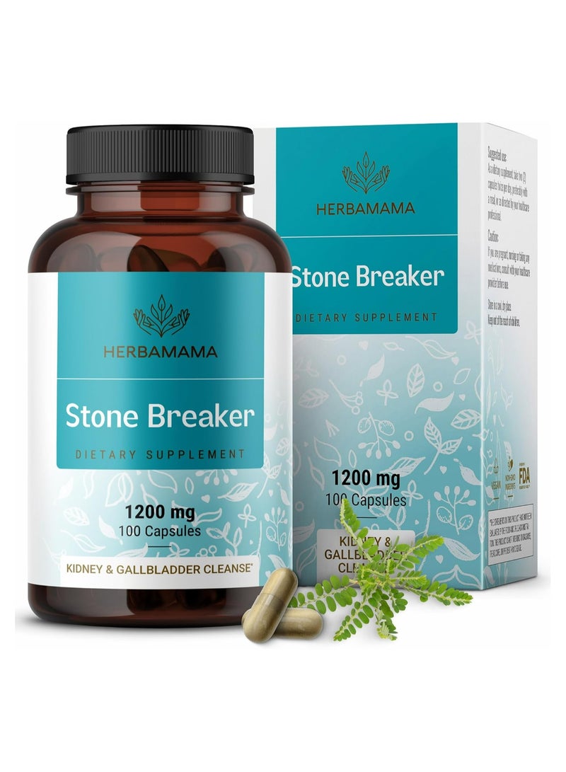 Stone Breaker Chanca Piedra Pills - Organic Chanca Piedra Stone Breaker Kidney Stones Dissolver - Kidney And Gallbladder Cleanse - 1200Mg, 100 Capsules