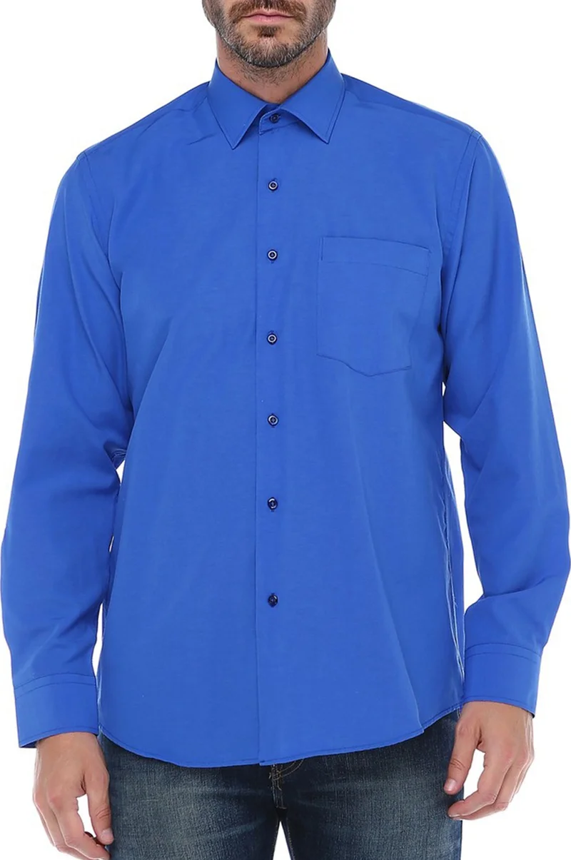 فاريتا Men's Parlament Color Classic Cut Pocket Straight Long Sleeve Shirt