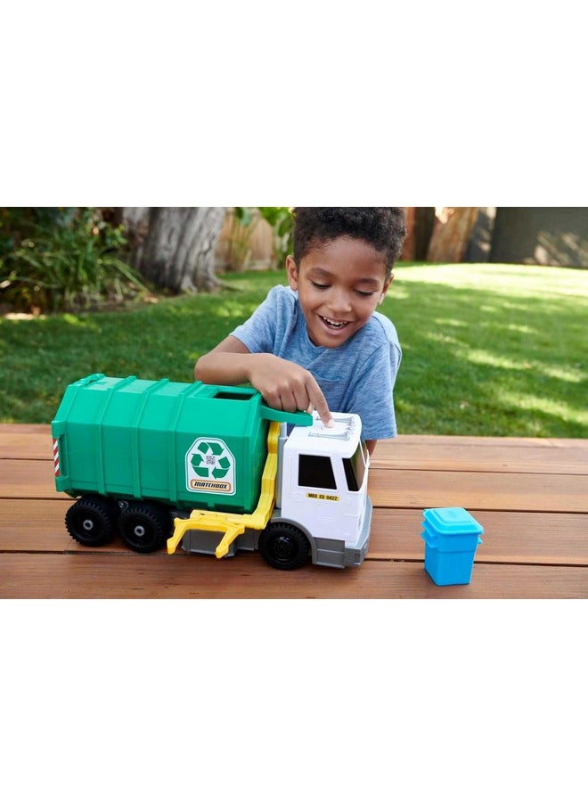 MATCHBOX Matchbox 15-inch Recycling Truck, Lights & Sounds, Toy Cards for Kids Made from 80% ISCC-Certified Plastic* (*Mass Balance Approach)  - Image 2