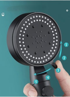 Beautiful Supercharged Universal Shower Head Set Home Bathroom Shower Rain Pressurized Shower Water Heater Black Shower Head  - Image 3