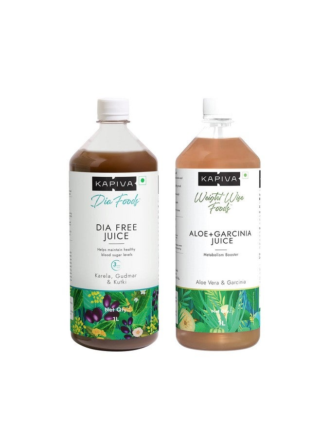 Kapiva عصير كابيفا دايا فري + عصير الألوة غارسينا | مجموعة إدارة سكر الدم والوزن - Image 1