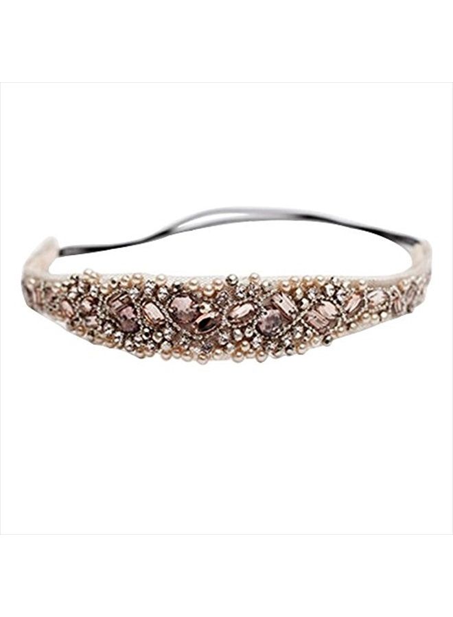 Tvoip Handmade Rhinestone Crystal Bohemia Stylish Crystal Beaded Elastic Fashion Headband (Pack of 1) - Image 1