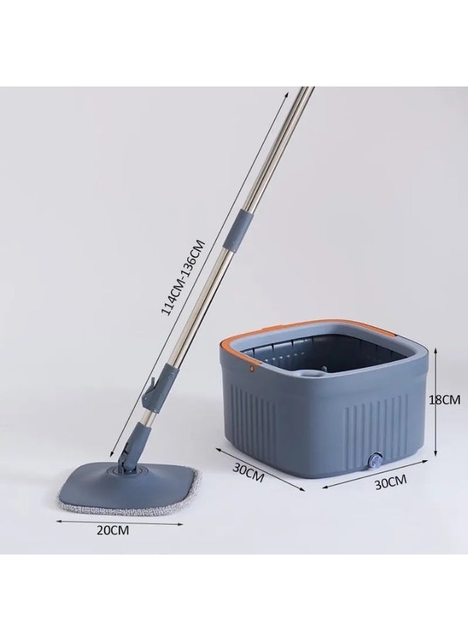 Generic - Magic Pro floor Mop & Bucket Set 360°Spinning Flat Mop with Self Separation Dirty and Clean Water System 1Pc Washable Microfiber Replacement Pad 1 Bucket Extended Handle for Home Kitchen - Image 1