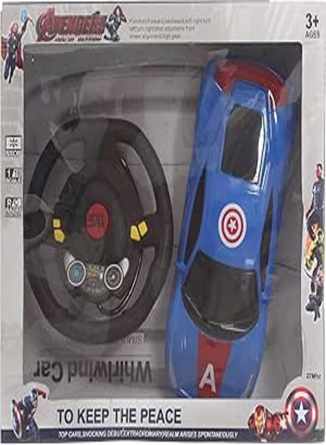 Marvel Avengers Remote Control Car 1: 16 Scale For Boys, Blue Black